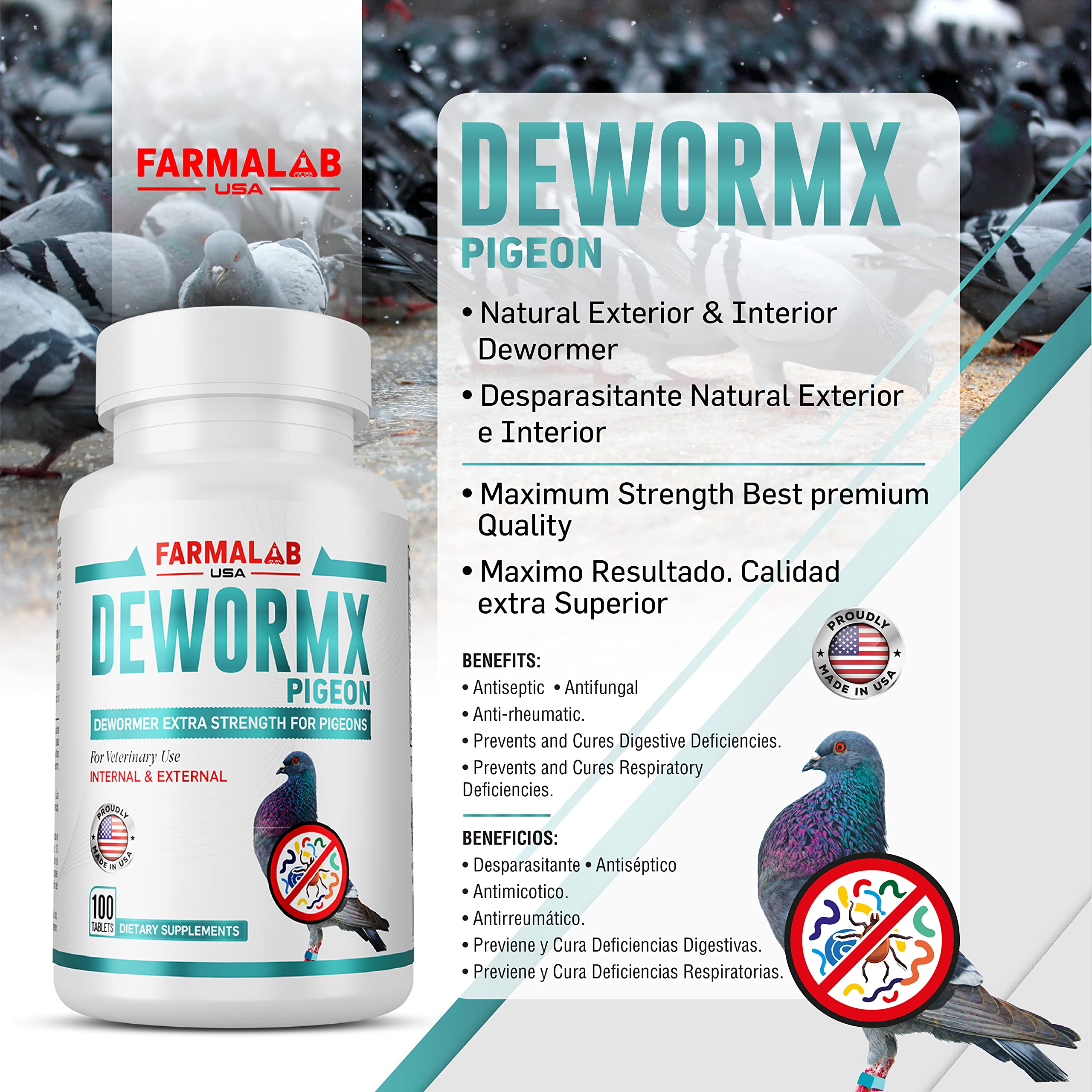 Farmalab Natural Dewormer tablets closeup for easy administration