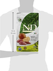 Farmina N&D wild boar kibble closeup shows grain-free formula for sensitive stomachs