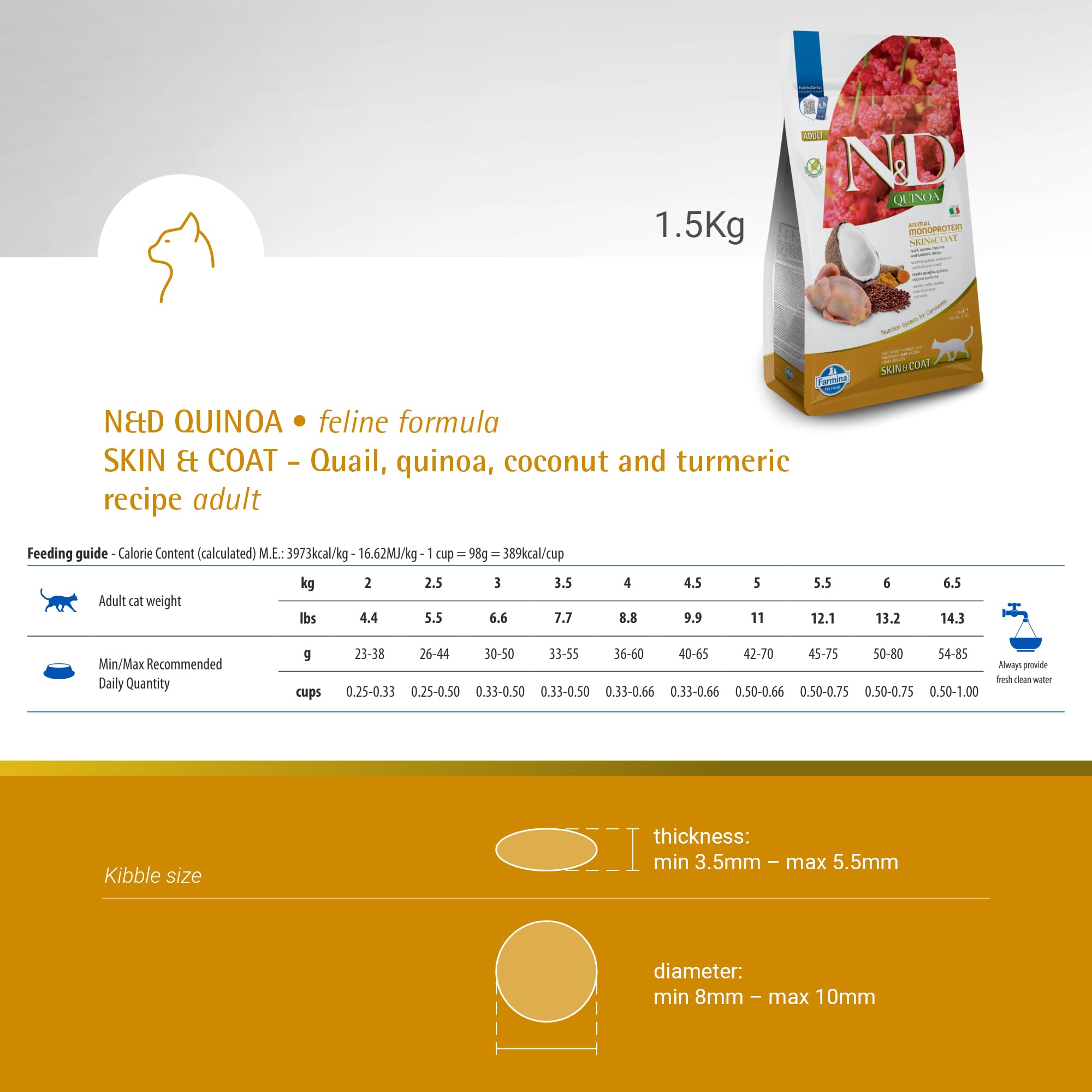 Farmina taurine and fatty acids supporting feline heart and coat