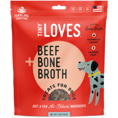 Farmland Traditions Tiny Loves Jerky trainer treats, beef close-up, great for training rewards.