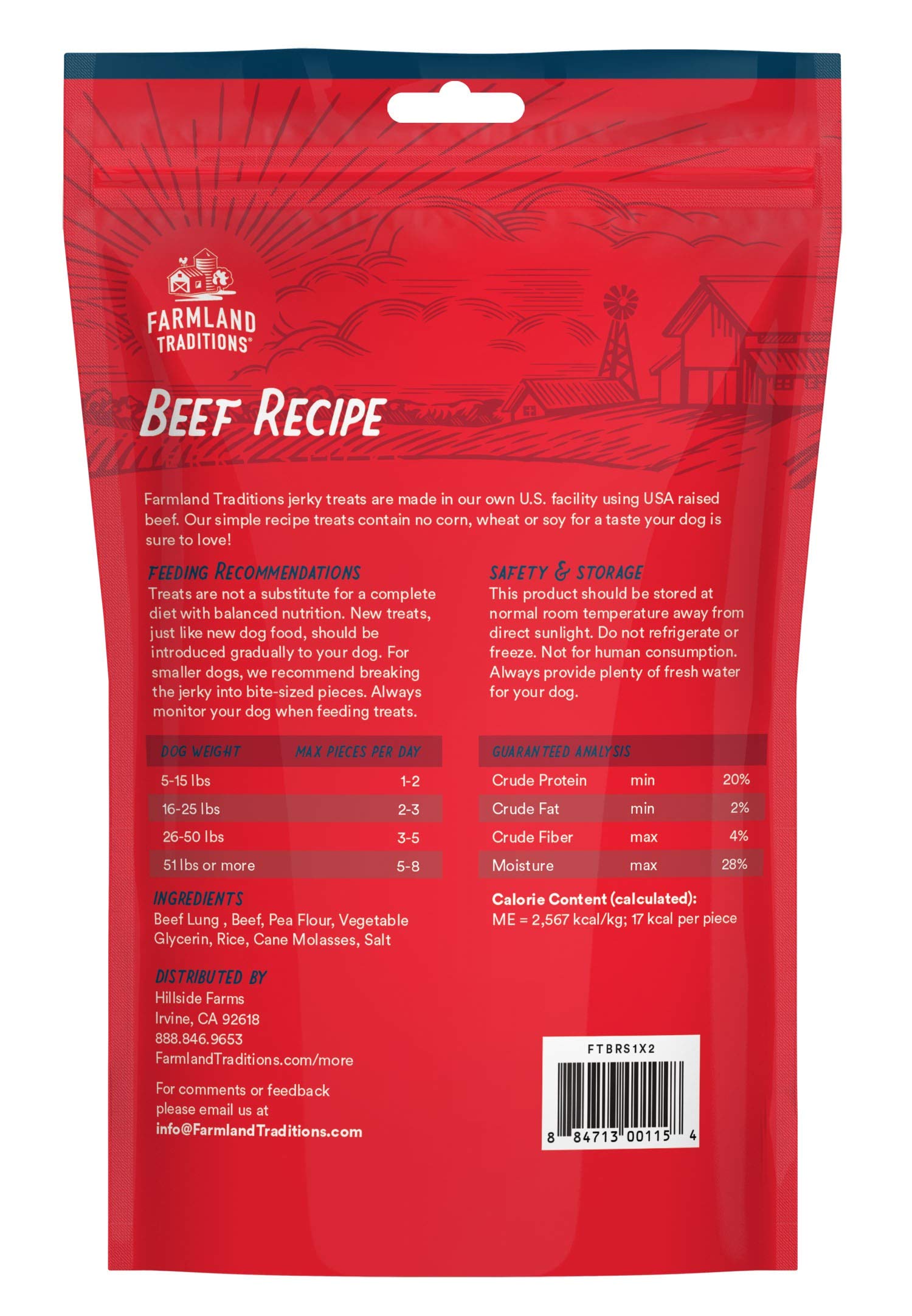 Farmland Traditions beef-jerky-sticks training treats illustrate chewable rewards for all dog sizes.