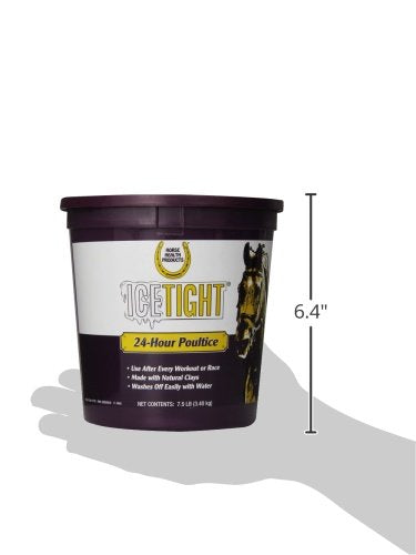 Farnam IceTight poultice cooling clay soothes ankles after race with easy wash-off.