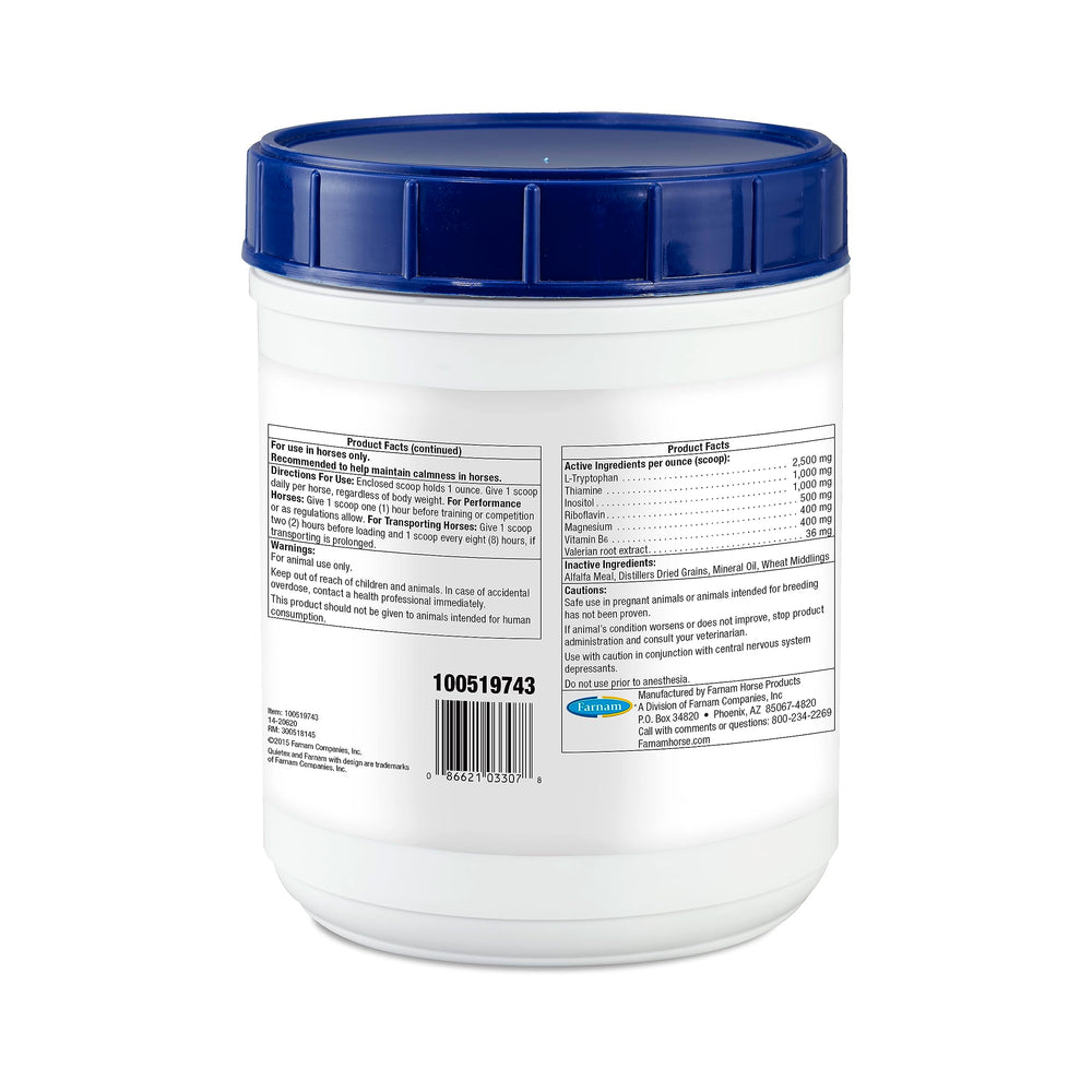 Farnam Quietex II ingredients list emphasizes seven stress-relief components