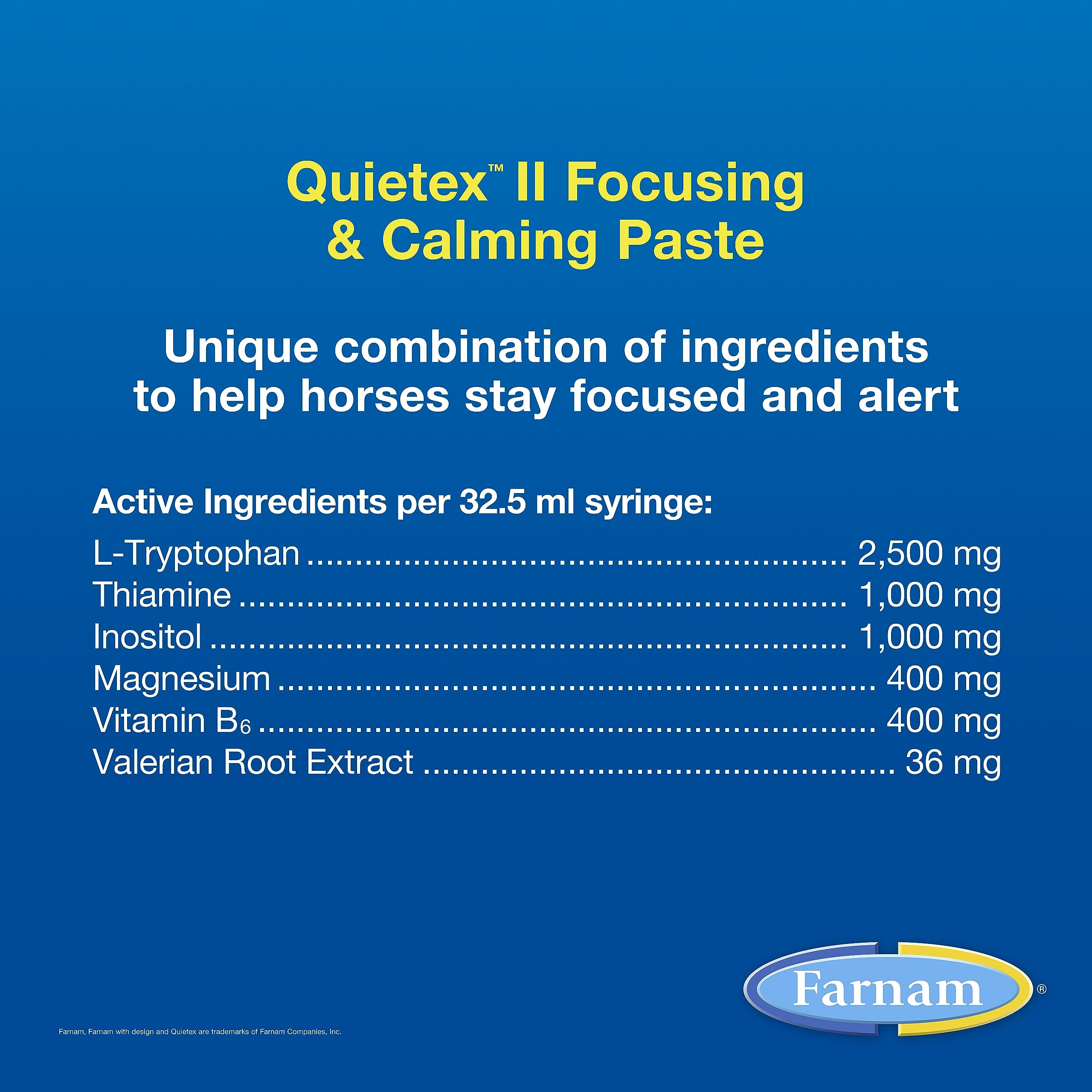 Farnam Quietex II is ideal for trailering to ease nerves during transport