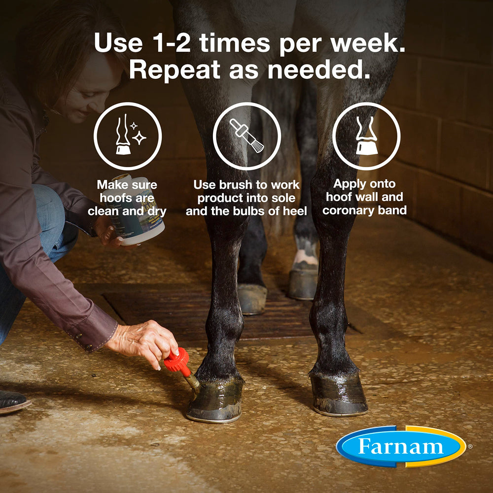Farnam Rain Maker creates a glossy natural sheen on well-conditioned hooves