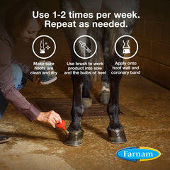 Farnam Rain Maker creates a glossy natural sheen on well-conditioned hooves
