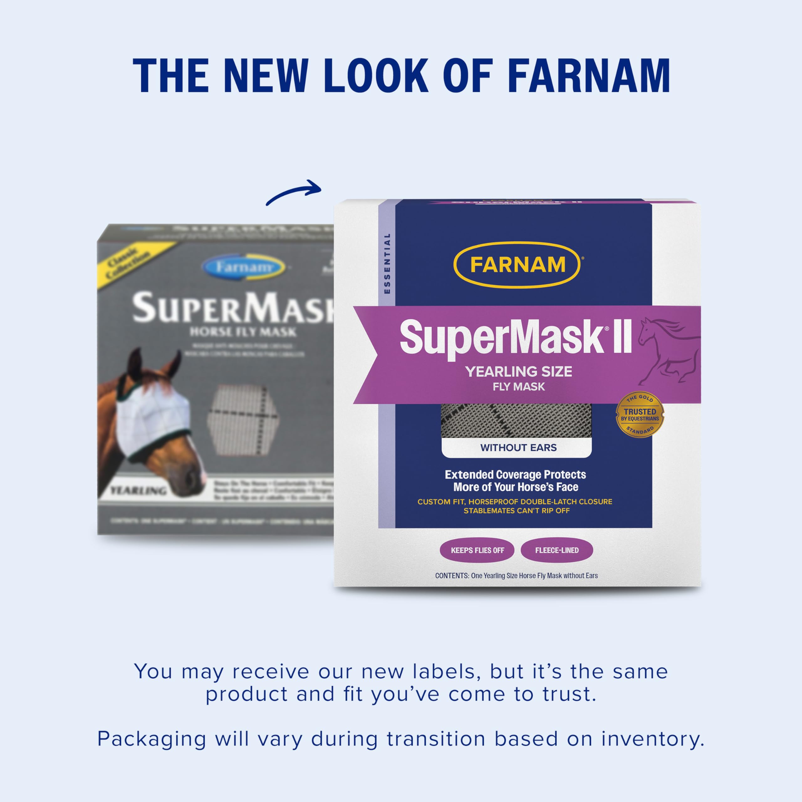 Farnam SuperMask II extended coverage blocks insects while preserving visibility.