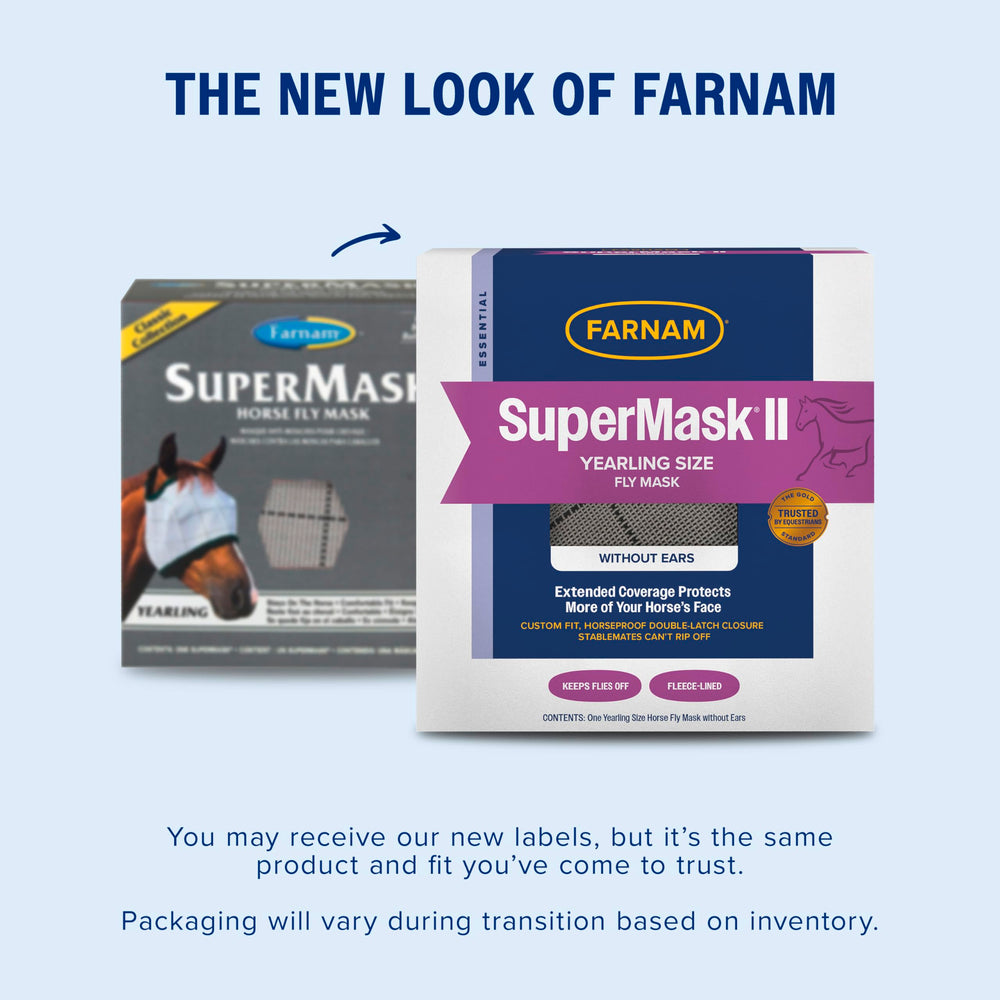 Farnam SuperMask II extended coverage blocks insects while preserving visibility.