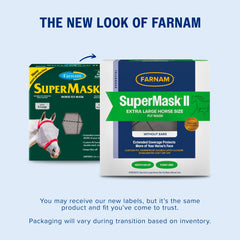 Farnam SuperMask II eye protection with see-through mesh maintains vision while blocking insects