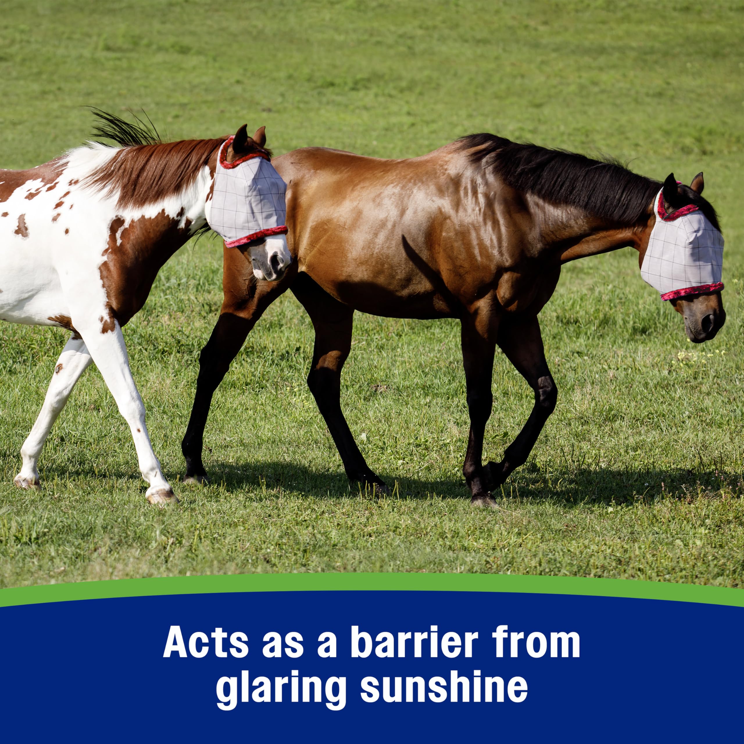 Farnam SuperMask II plush fleece trim ensures comfortable contact and prevents rubs