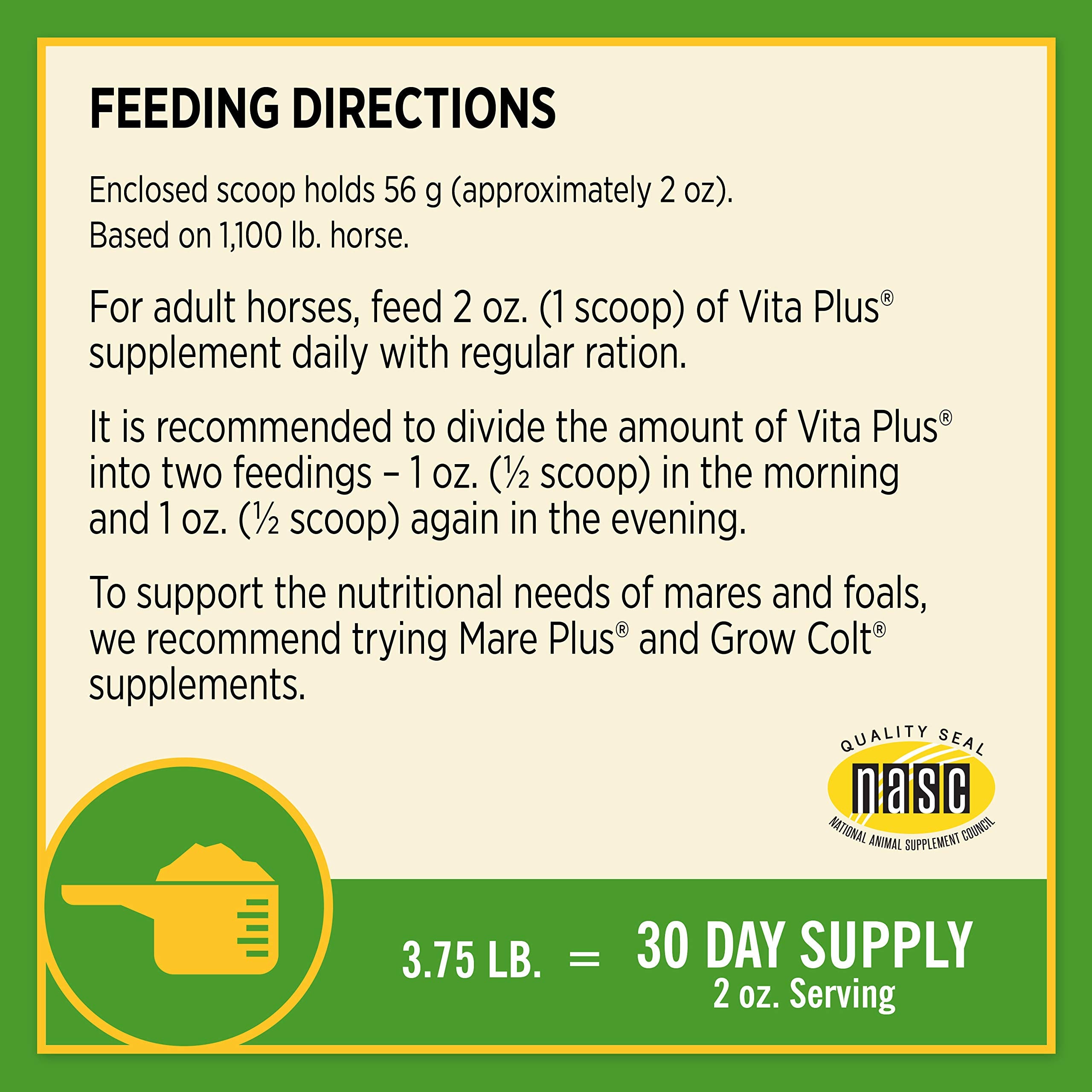 Farnam Vita Plus senior-friendly formula, nutritionally balanced for horses of all ages
