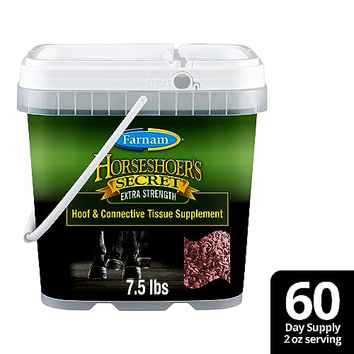 Farnam Horseshoer's Secret Extra Strength nutrition facts highlight minerals for hoof health.