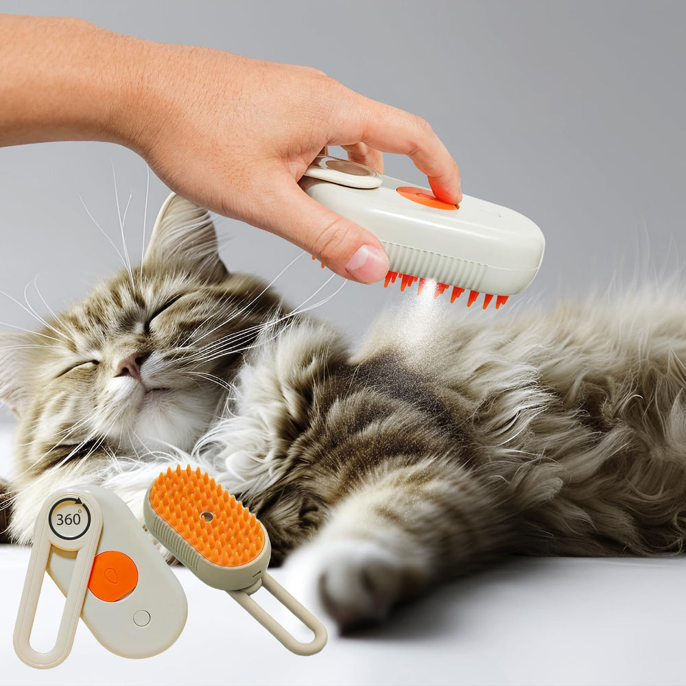Farocup 4-in-1 steam brush front view in green for easy grooming sessions