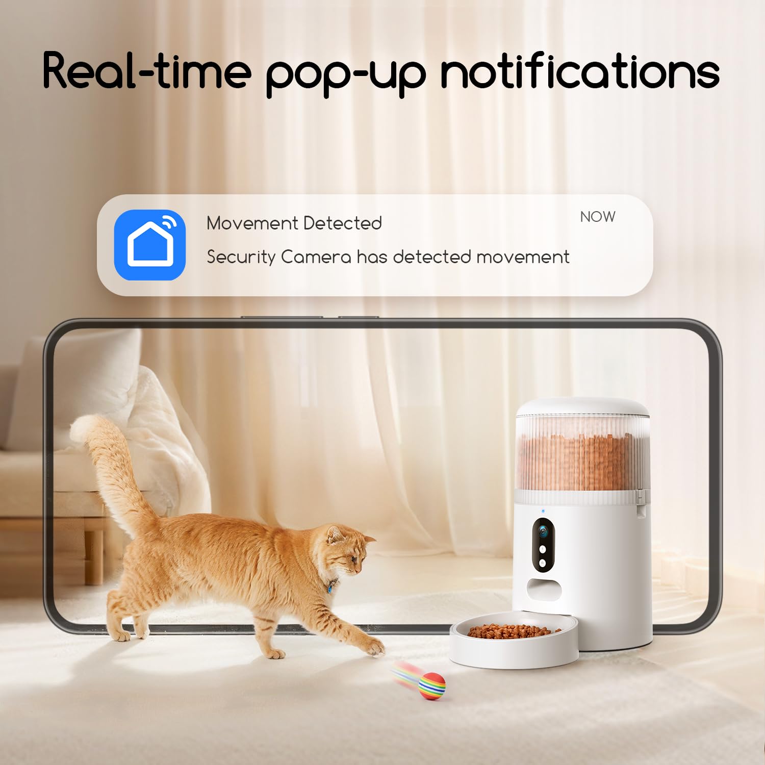 Faroro automatic cat feeder 4L capacity ensures longer intervals between fills.