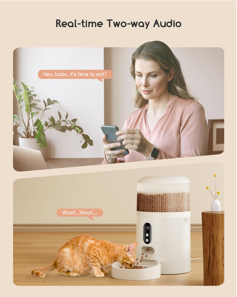 Faroro night vision provides clear pet footage in low light.
