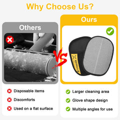 FASBET 3-in-1 electrostatic glove lifting fur from fabric efficiently.