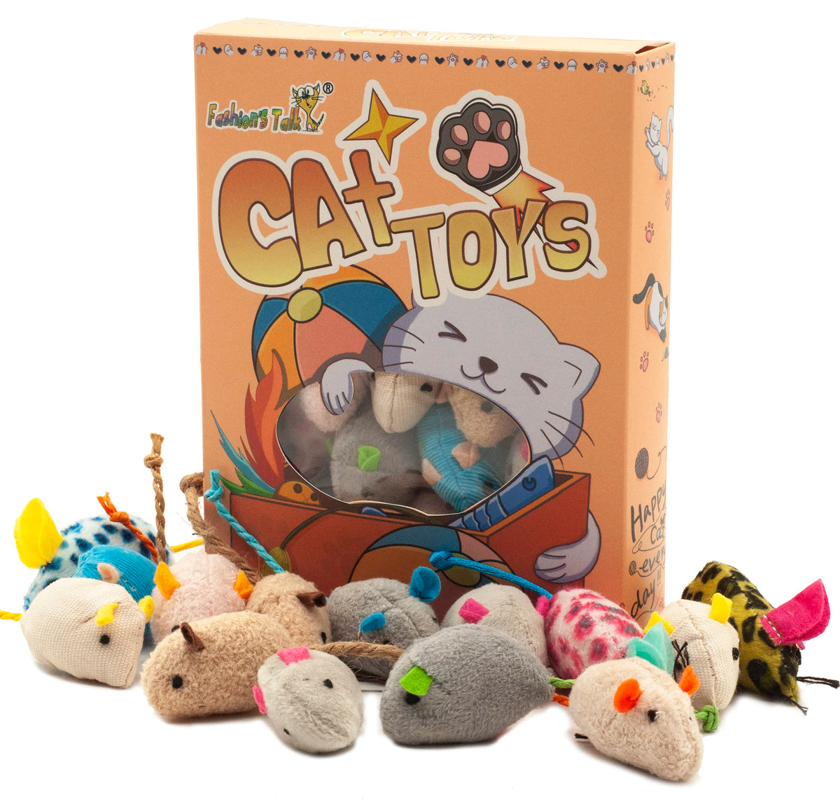 Fashion's Talk ratones de peluche con hierba gatera, variedad de 32 para gatos activos