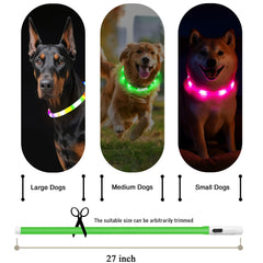 Fashion&cool Light Up Dog Collar demonstrates 1640 ft visibility for nighttime awareness.