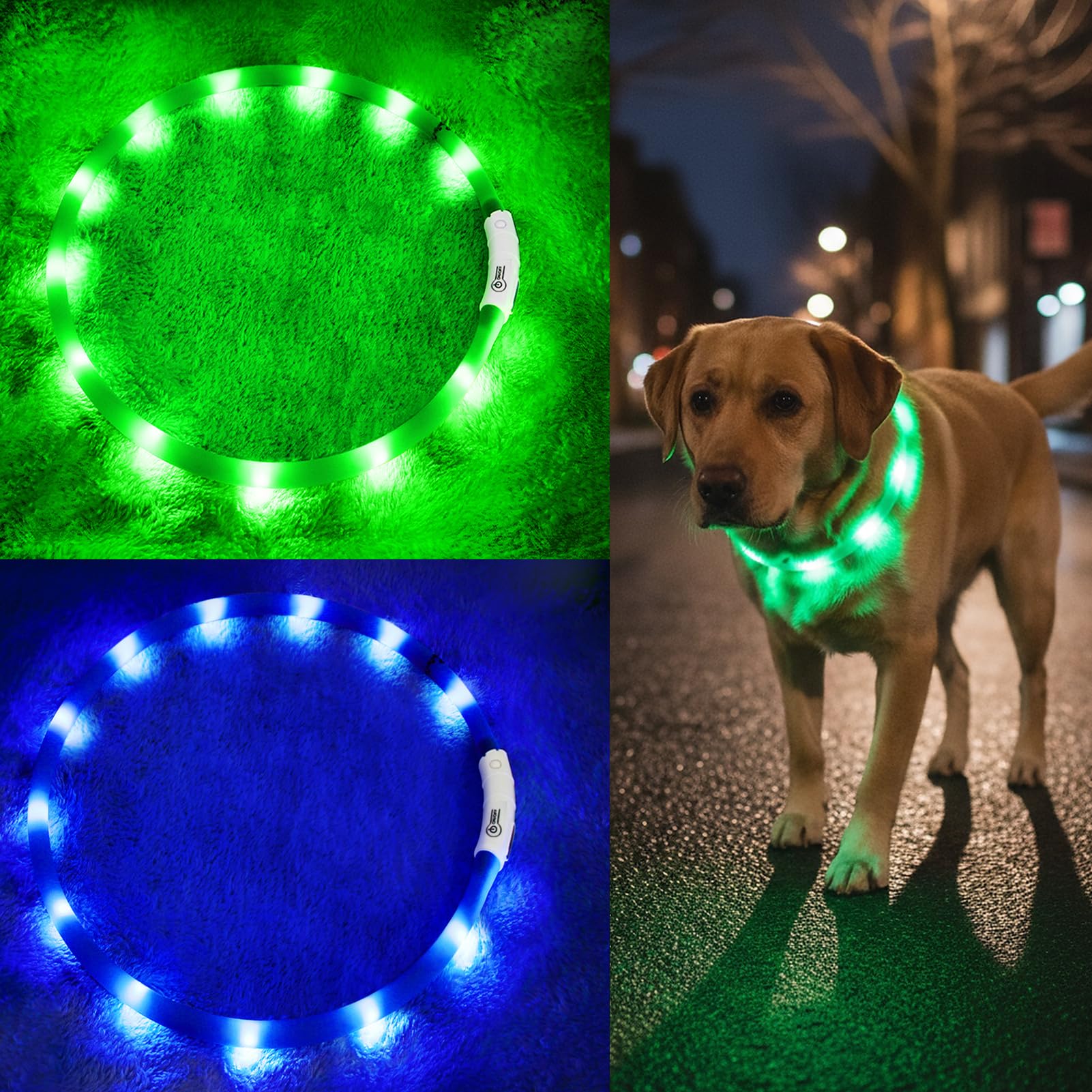 Fashion&cool Light Up Dog Collar USB charging for easy nighttime safety.