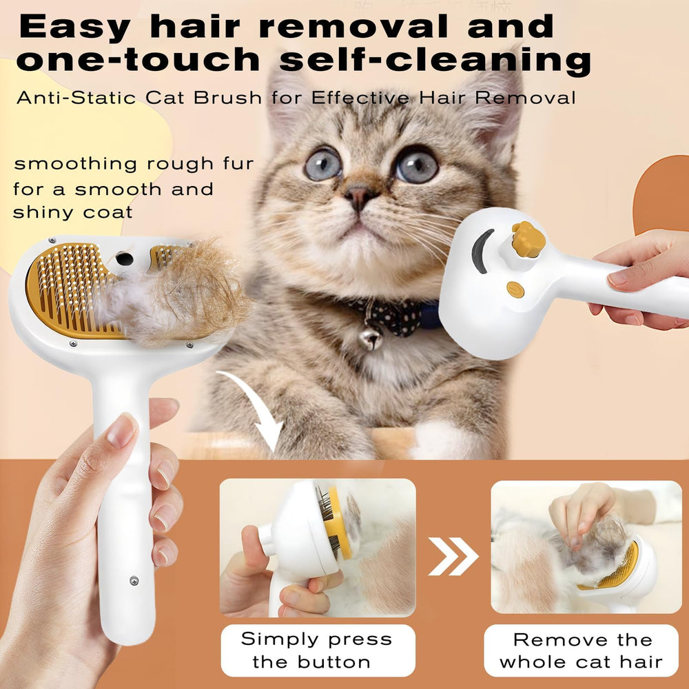 Fashionari Pet Steam Brush bristles wrapped in protective gel for gentle skin contact