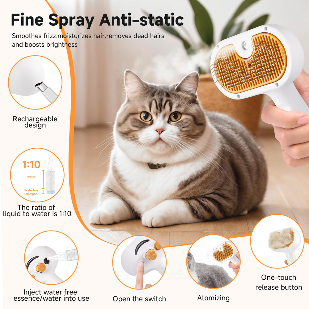 Fashionari Pet Steam Brush lightweight design ideal for quick grooming and travel