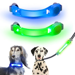 Fashion&cool LED light strip on dog collar boosts night visibility.