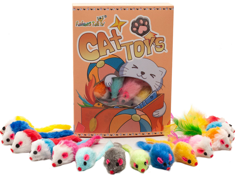 Fashion's Talk fuzzy-mice close-up shows rattling interior for interactive indoor enrichment.