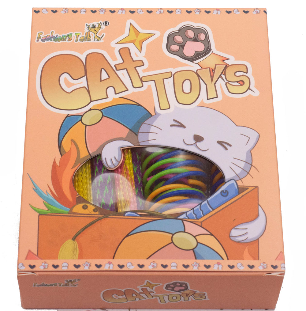 Fashion's Talk cat toy bulk pack offers durable materials for long-lasting fun.