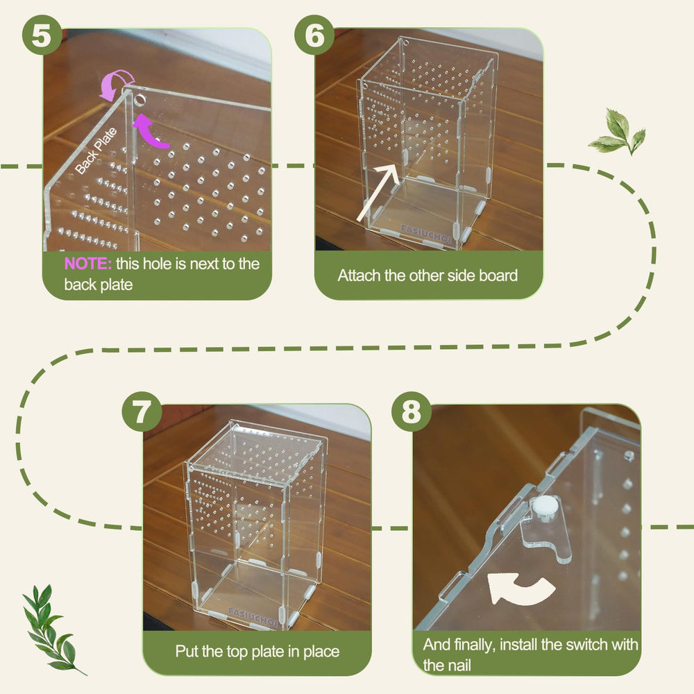FASIUCHOI compact habitat is ideal for hermit crabs and small bugs on shelves.