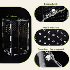 FASIUCHOI escape-proof lid ensures safe, observation-friendly habitat for small pets.