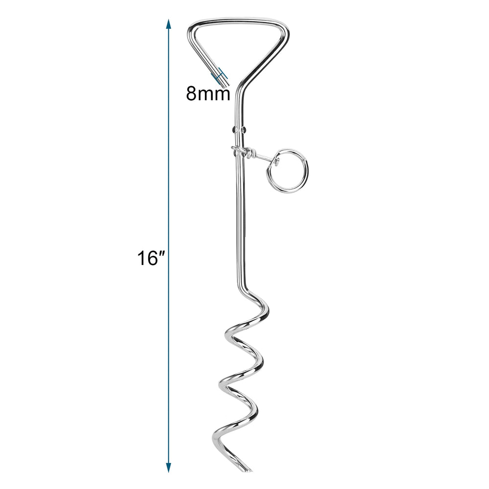 Fasmov metal spiral tie-out ring enables tangle-free 360-degree dog walks.