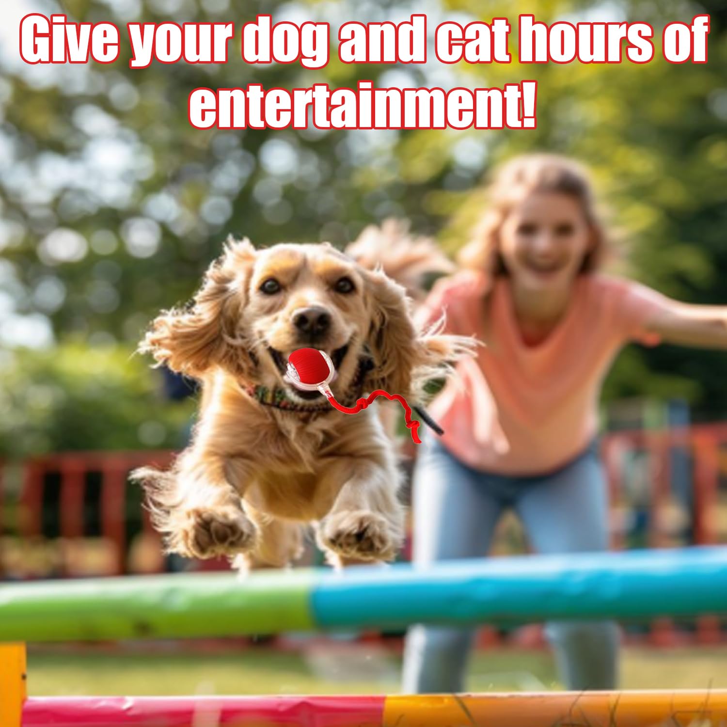 Fast-moving dog and cat toy in green stimulates active engagement