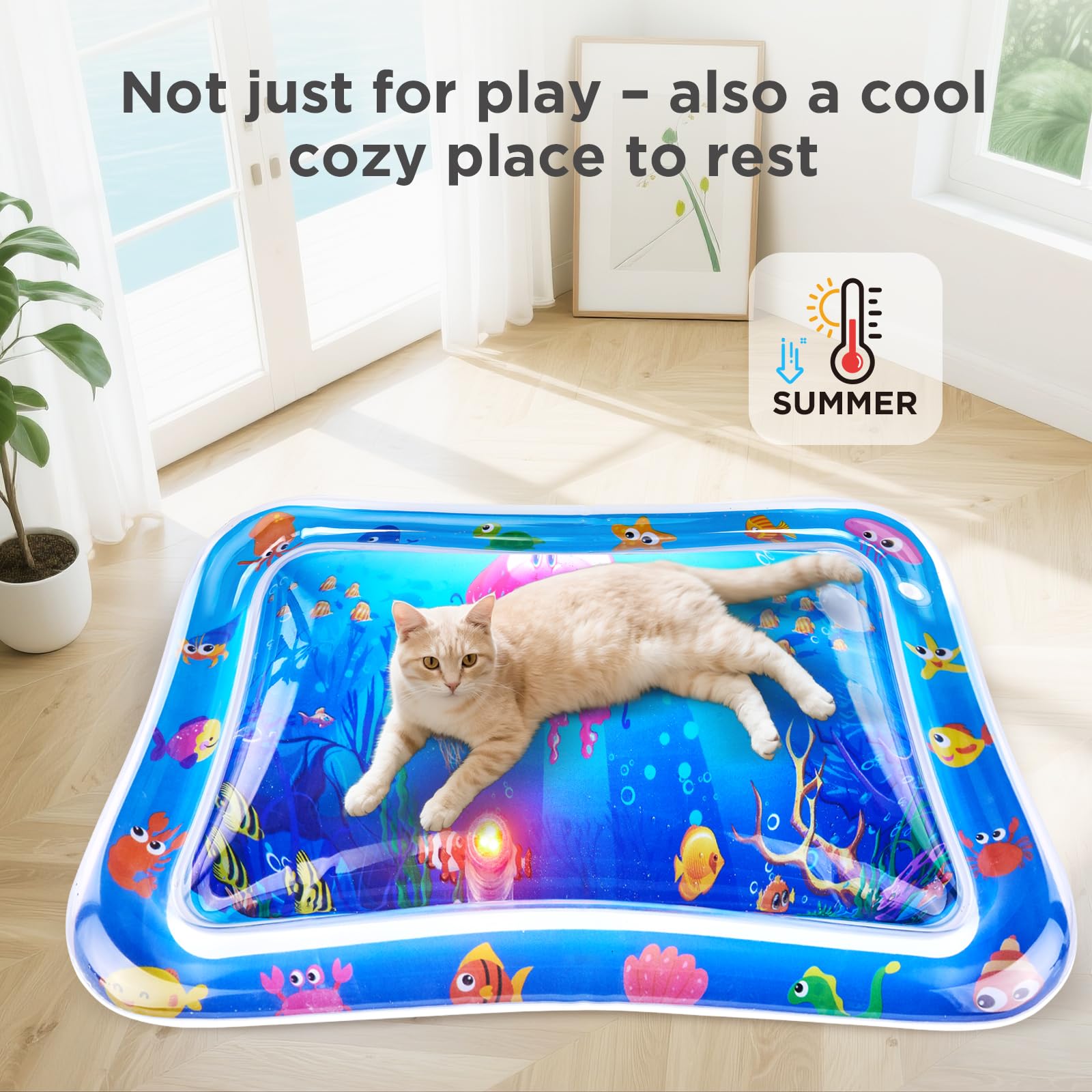 FATBEE cat water mat kitty play scene inviting cooling activity