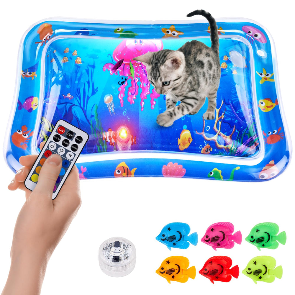 FATBEE cat water mat LED colors lighting for interactive play and curiosity