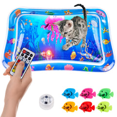 FATBEE cat water mat LED colors lighting for interactive play and curiosity