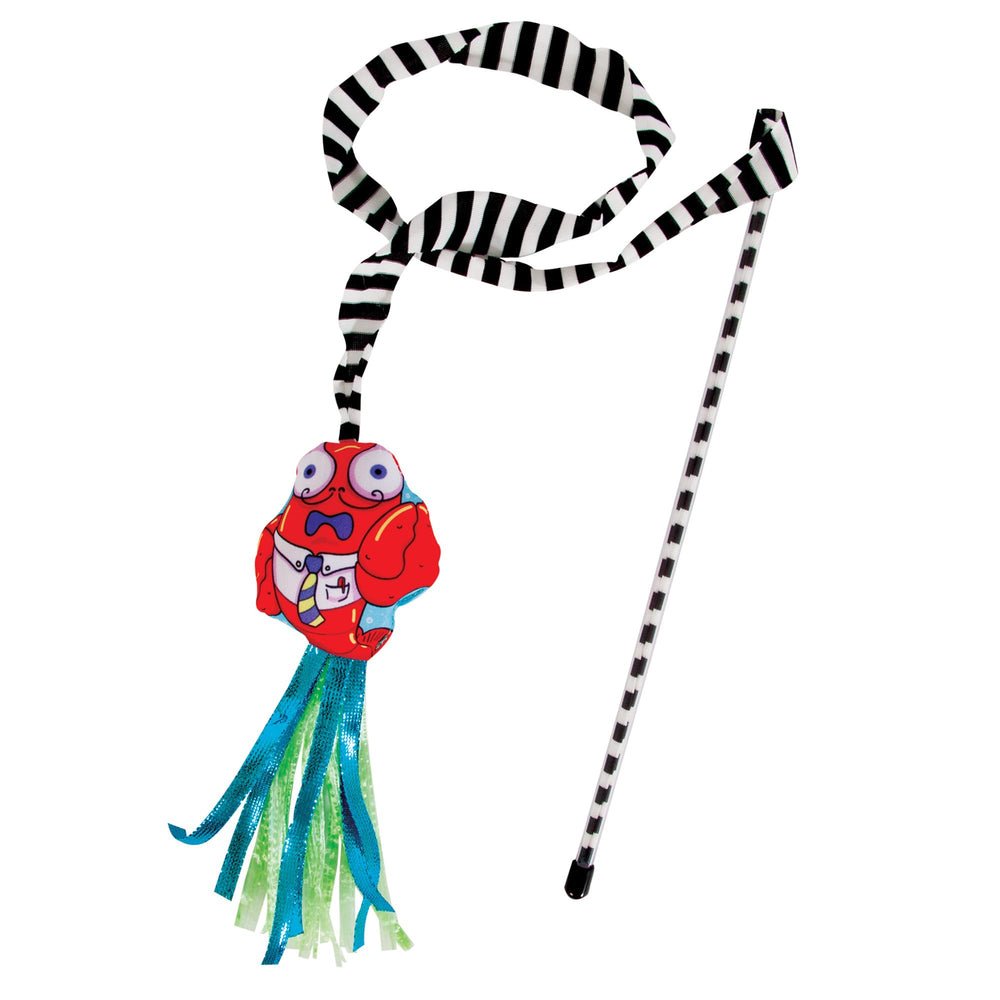 Fat Cat Crawdaddy wand plush dangler boosts interactive play and bonding.