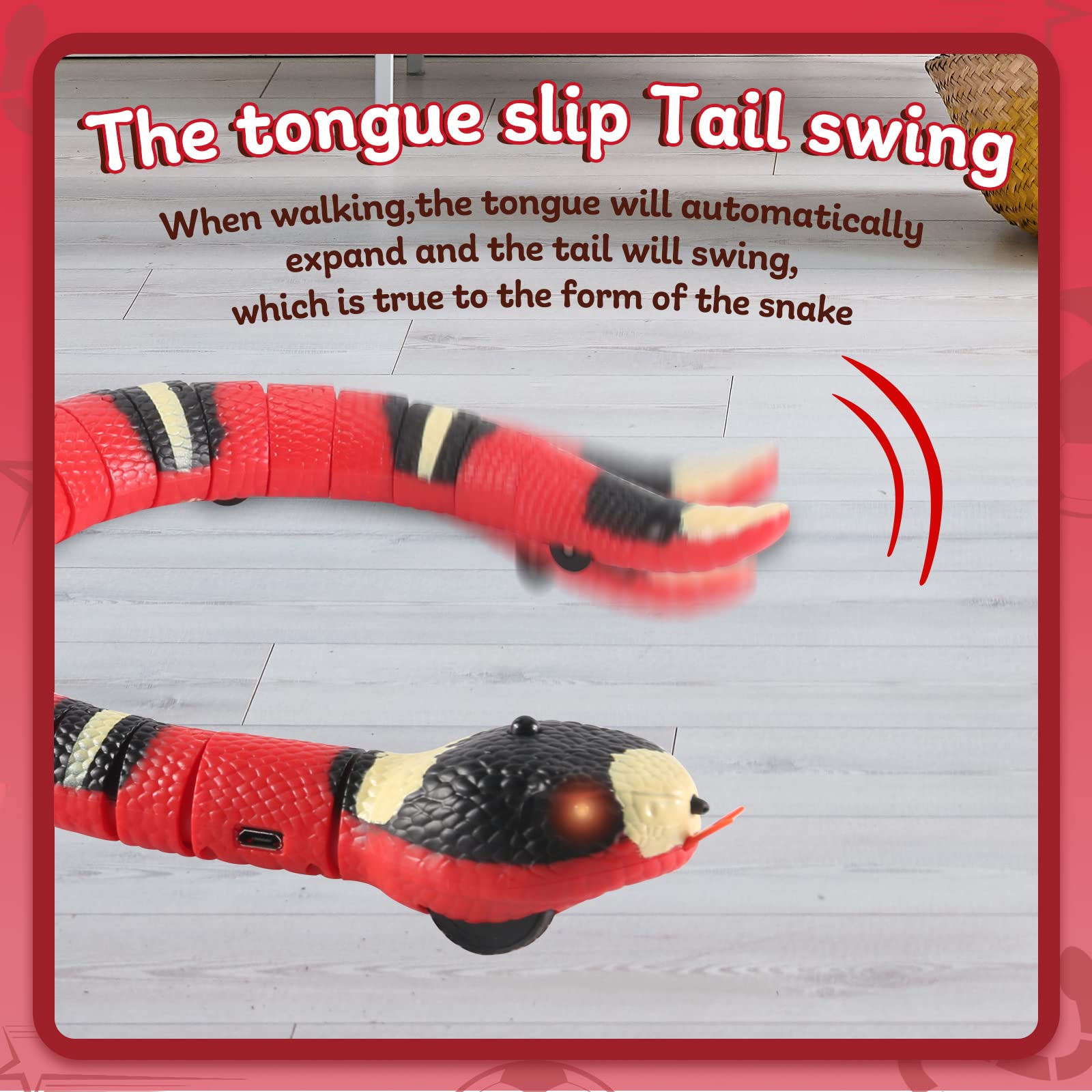 FauKait smart-sensing-snake USB charging indicator shows ready-to-play status.
