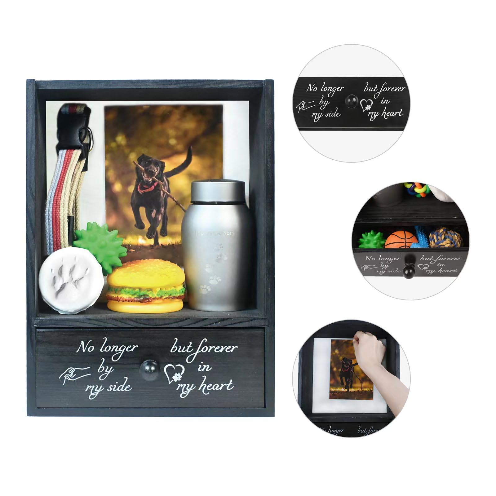 Favonuovy pet memorial shadow box hardware kit enables easy hanging anywhere.