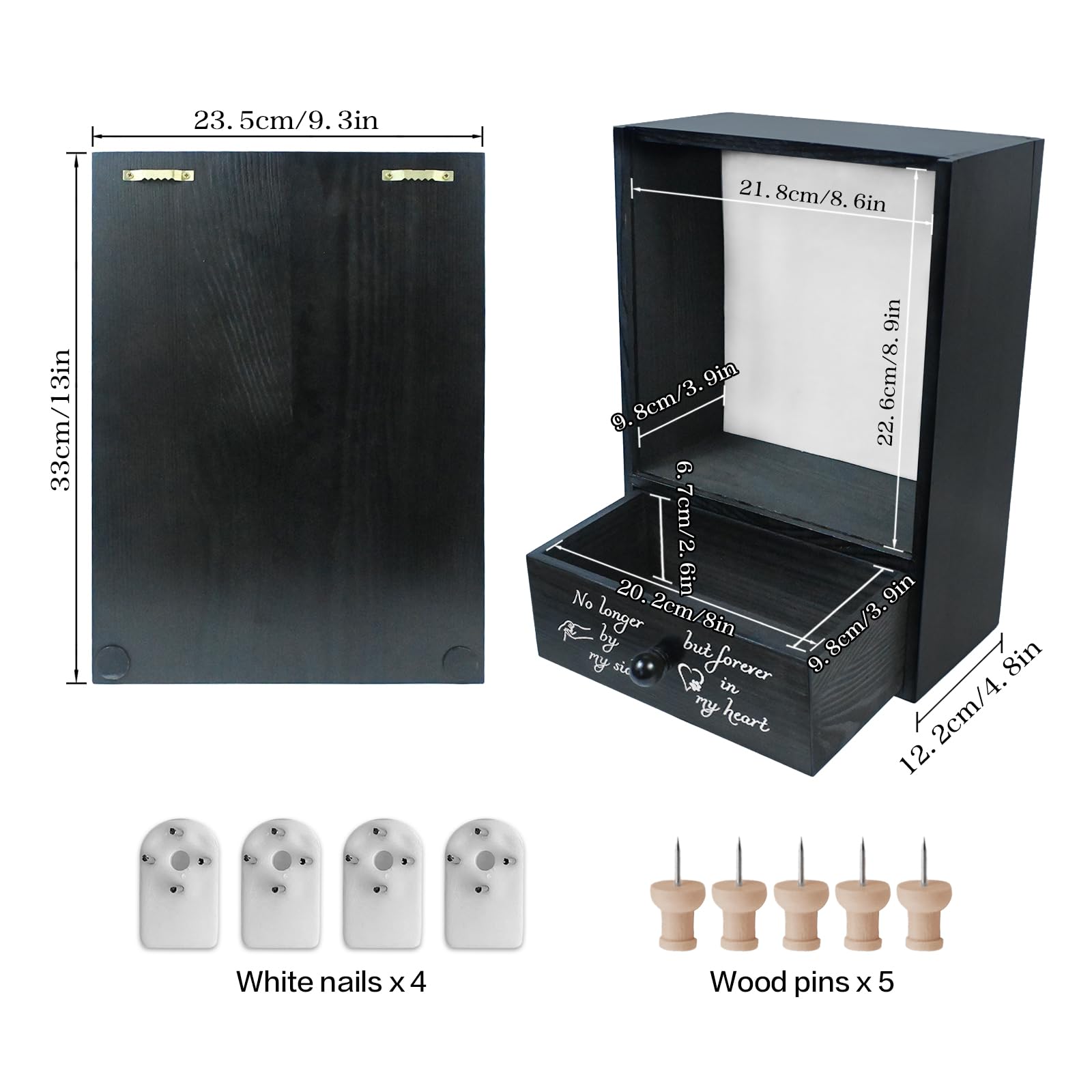 Favonuovy pet memorial shadow box wall-mount design provides easy display with included hardware.