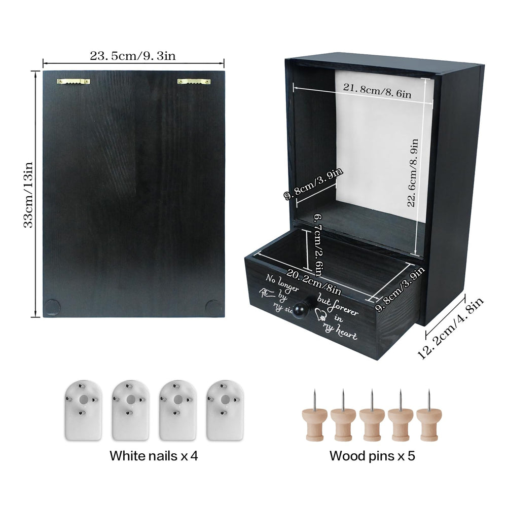 Favonuovy pet memorial shadow box wall-mount design provides easy display with included hardware.