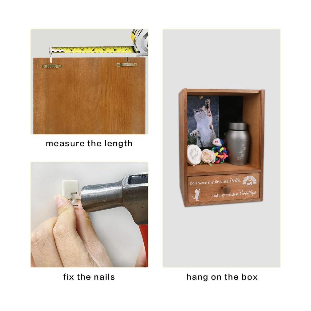 Favonuovy shadow box items display drawer-open keeps ashes and mementos safely stored