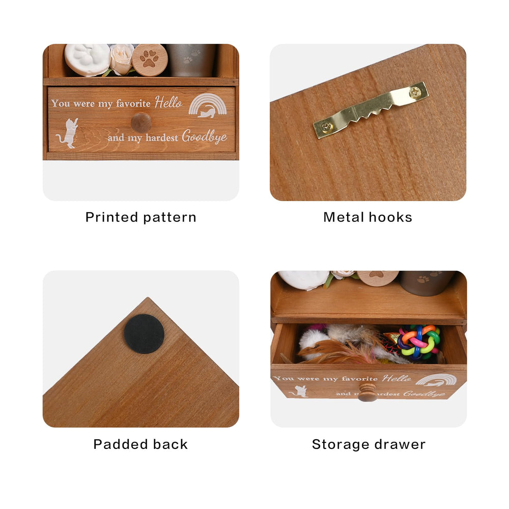 Favonuovy shadow box wood frame detail with back pads for wall protection and vintage charm
