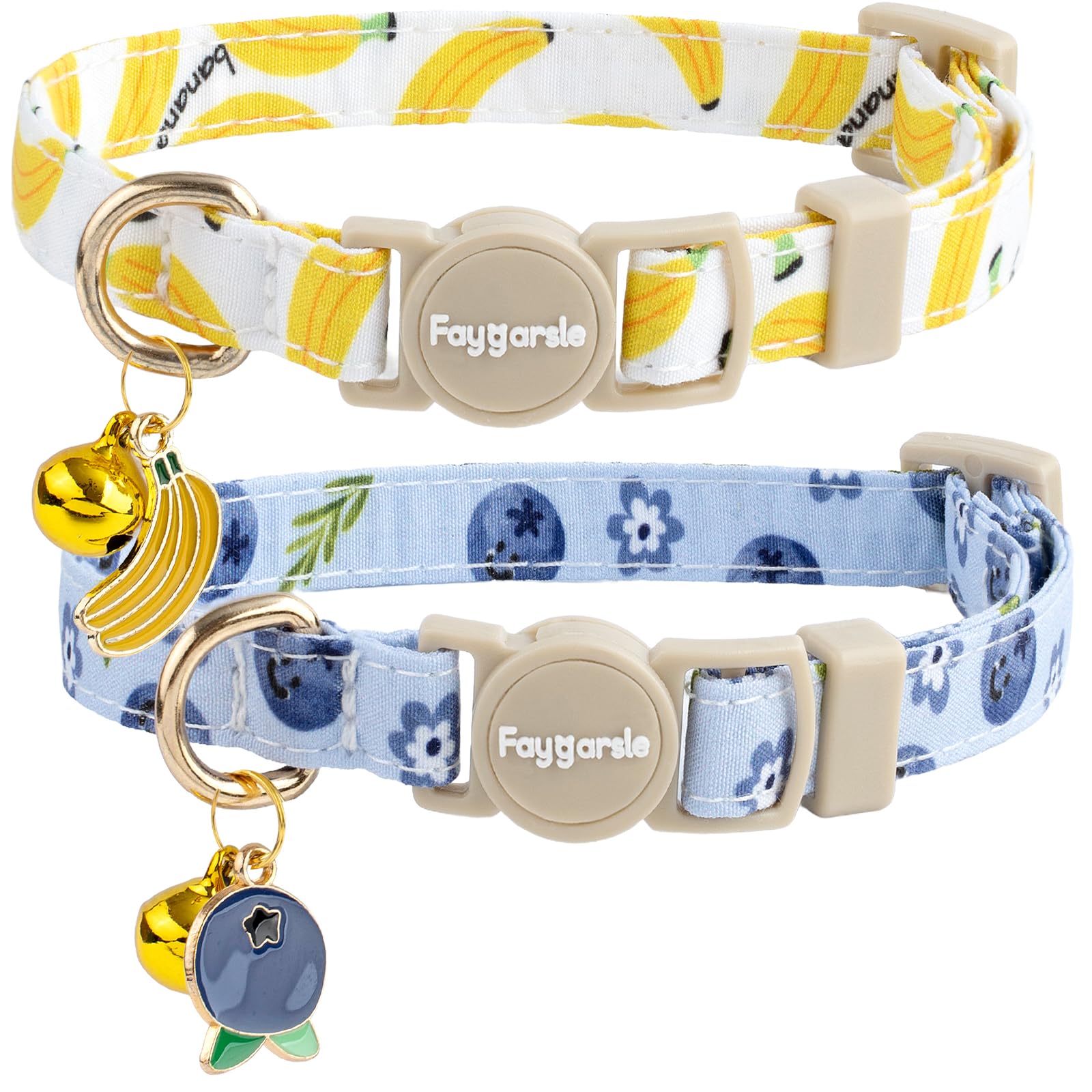 Faygarsle blueberry banana pattern collar pack front view for safe daily wear
