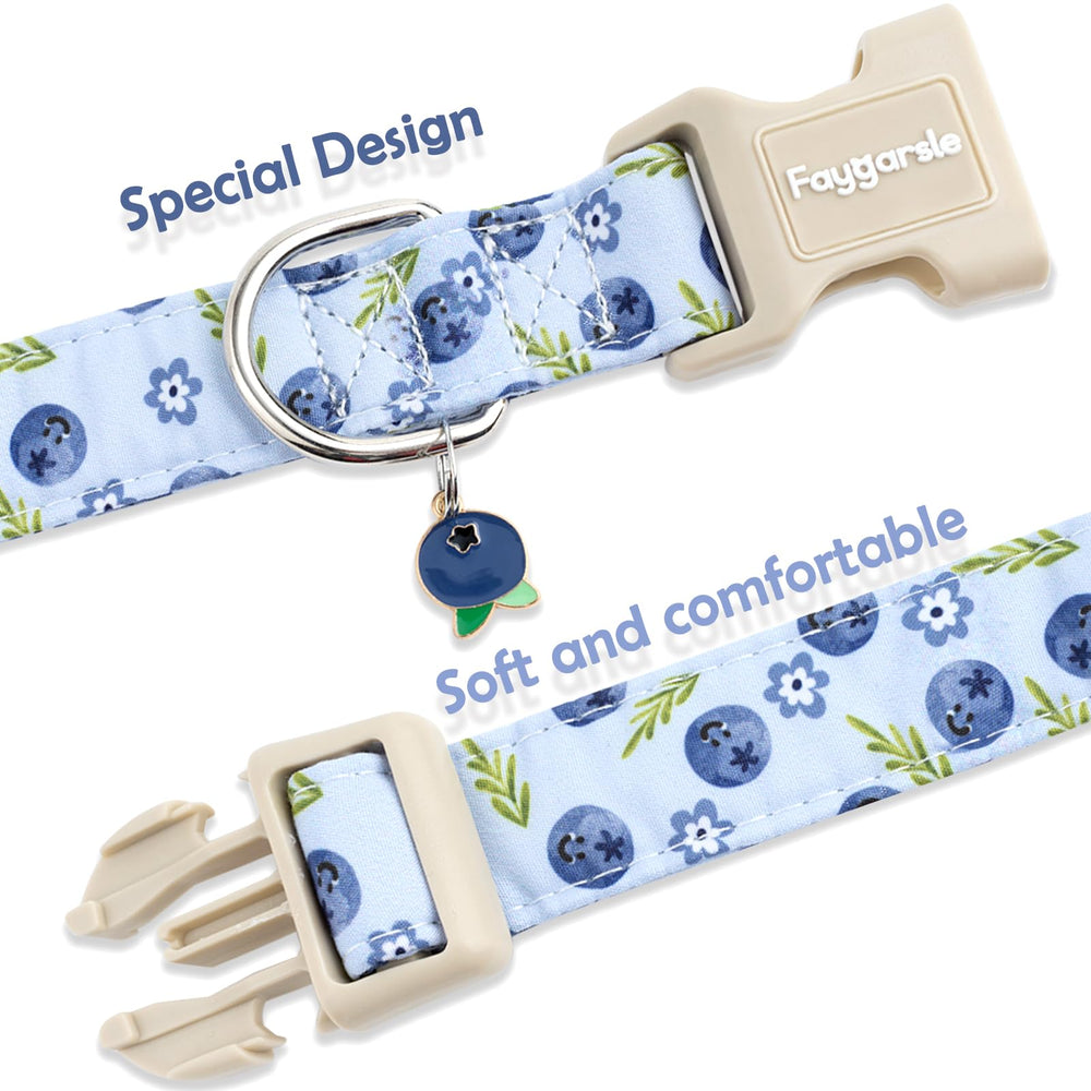 Faygarsle blueberry pattern collar adjustable strap for a secure comfortable fit