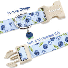 Faygarsle blueberry-pattern collar available in small, medium, large for versatility.