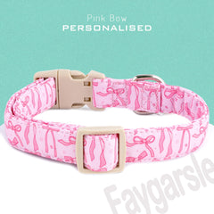 Faygarsle pink bow collar adjustable range enables secure fit for all dog sizes