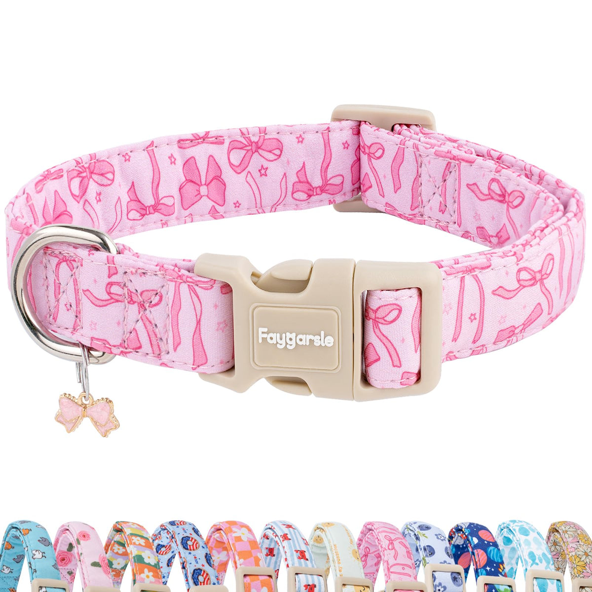 Faygarsle cute pink bow collar front view for feminine spring style and comfort