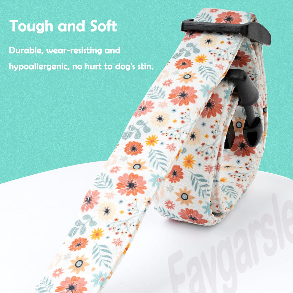 Faygarsle designer dog collar buckle and D-ring for easy securing.