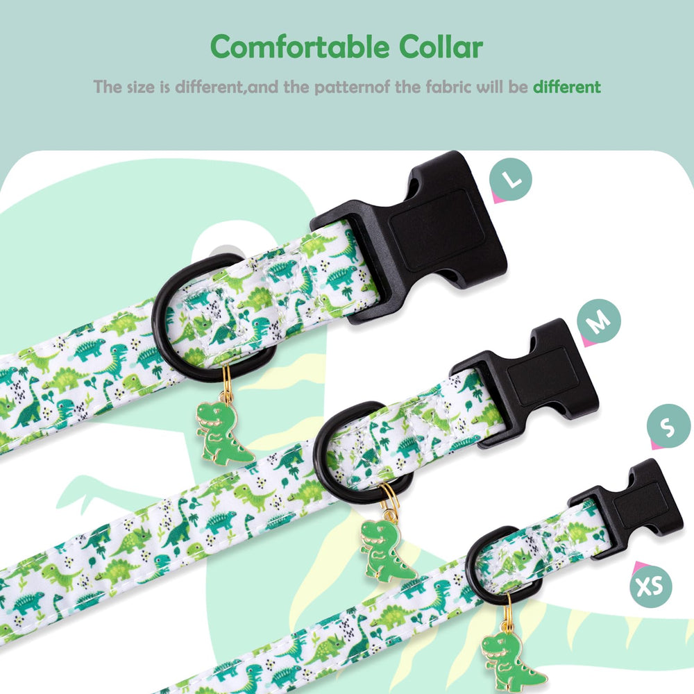 Faygarsle green dinosaur-pattern collar ideal for weddings or photos.