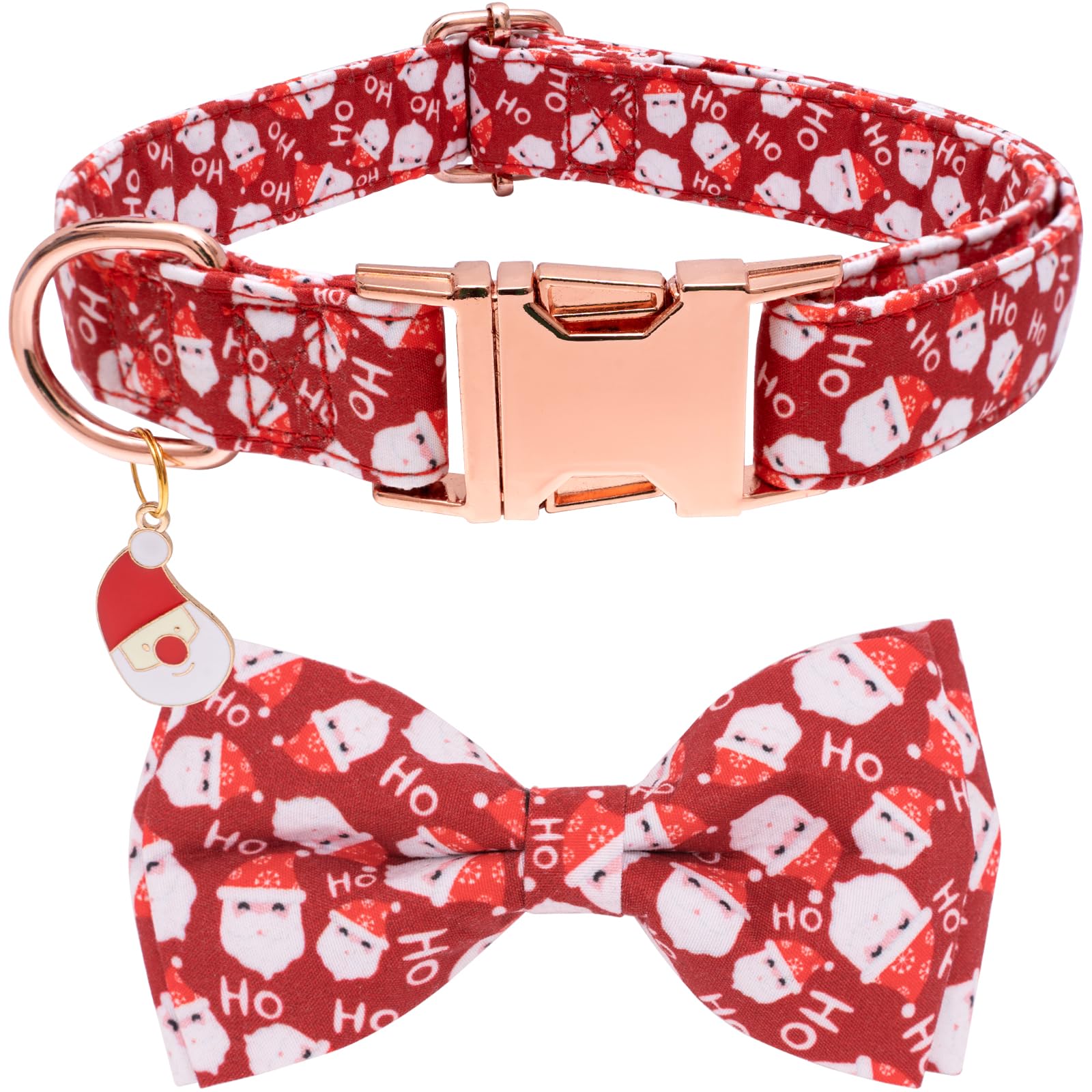 Faygarsle red dog collar bow Christmas design highlighting festive style for pets